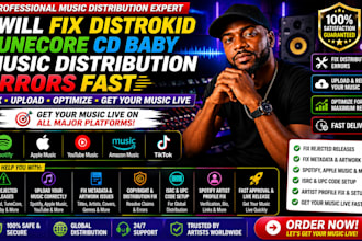 music manger, fix distribute music on distrokid, cd baby music, tunecore, ditto