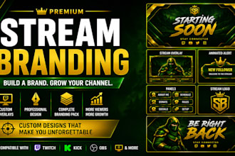 design complete stream branding for twitch kick and content creators