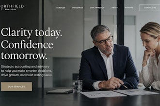 design squarespace accounting advisory firm website with consultation booking