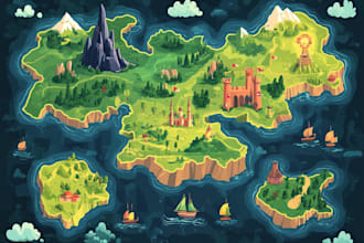 design a unique vector map, realistic
