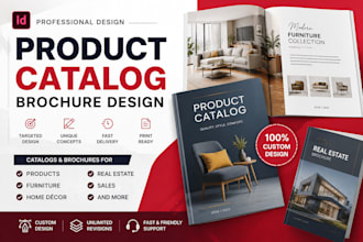 design a professional product catalog, brochure, or sales catalog