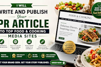 write and publish your PR article to top food and cooking media sites