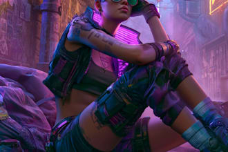 cyberpunk female character art