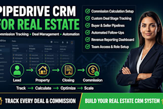 build pipedrive crm for real estate commission tracking and deal management