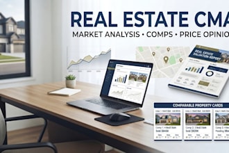 create  market analysis, comps, real estate cma,  broker price opinion