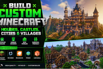 build custom minecraft houses, castles, cities and villages