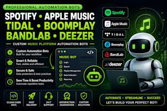 make spotify apple music bot tidal bot boomplay bot bandlab bot deezer bot
