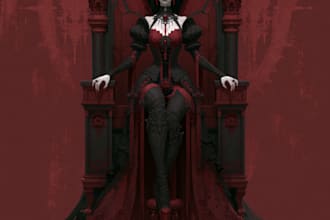 horror vampire lord queen character desing