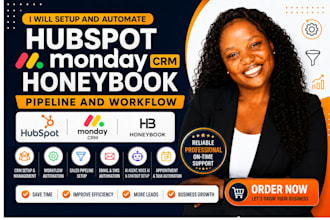 setup and automate hubspot crm monday crm and honeybook pipeline and workflow