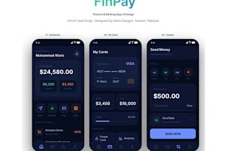 design fintech banking app UI UX in figma for ios android