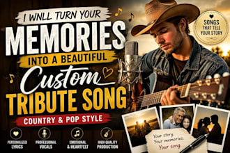 turn your memories into a beautiful custom tribute song in country pop