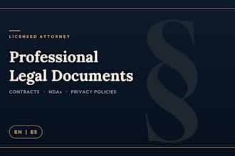 draft your contract, nda, terms or privacy policy as a licensed lawyer