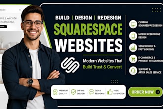 design or redesign squarespace website, build squarespace web development