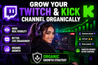 grow your twitch or kick organically with real viewers and chatters