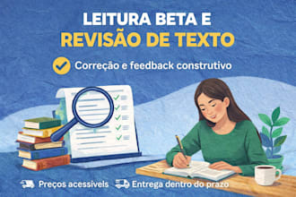 leitura beta do seu manuscrito com feedback