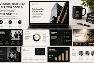 design investor pitch deck, film pitch deck and powerpoint presentation