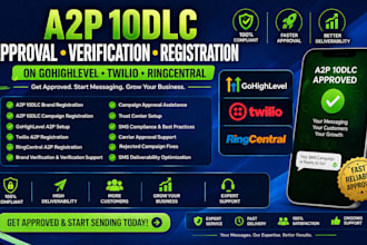 a2p 10dlc approval verification registration on gohighlevel twilio ring central