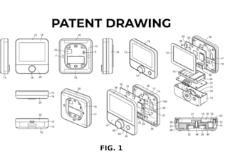 create utility patent drawing, line art illustration for  uspto, wipo compliant