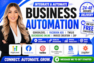 integrate gohighlevel facebook ads twilio quickbooks online invoice creation zap