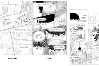 paginas de manga e ilustraciones a color
