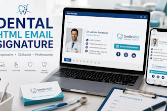 create responsive HTML email signature for dentists orthodontists dental clinics
