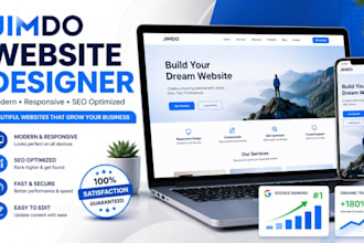 design, redesign jimdo website, do seo for high converting jimdo website design