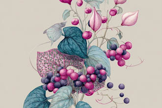 create detailed botanical line art engraving sketch