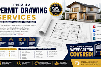draft architectural, mep, and construction permit drawings