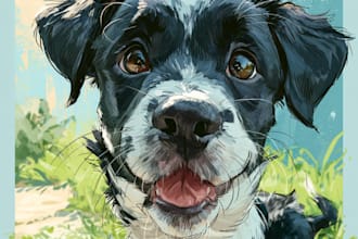 draw a caricature of your dog cat or other pet