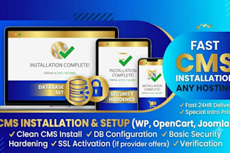 cms installation on hosting wordpress  opencart  joomla