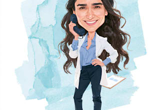singel funny caricature professional business caricature