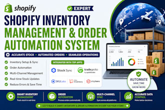 setup shopify inventory management and order automation system with stock