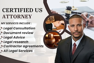 provide legal consultation and legal advice as a US licensed attorney