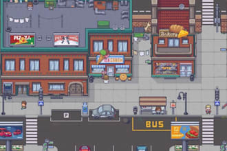 create isometric pixel art pixel game tilemap rpg game background pixel assets