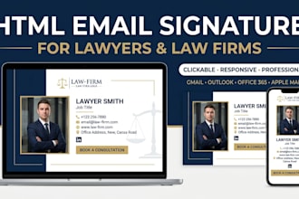 create responsive HTML email signature for lawyers, solicitors law firms