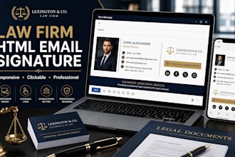 create responsive HTML email signature for lawyers, solicitors law firms