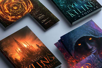 design amazon KDP fantasy, mystery and thriller book covers