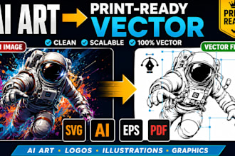 convert your ai artwork, ai logo and ai image into print ready vector file