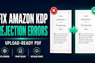fix amazon KDP rejection errors and formatting issues