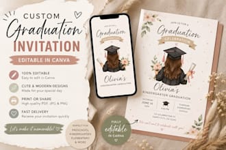 design a cute, modern canva invitation