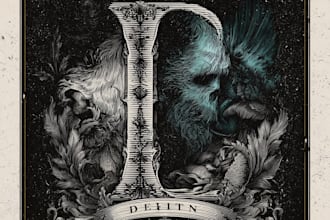 draw dark art illustration with engraving style