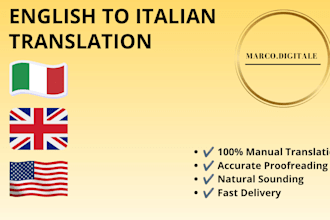 manually translate english to italian and proofread