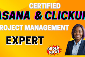 setup asana and clickup project management and workflow automation