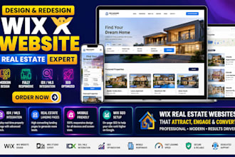 design redesign geman real estate wix website idx mls website landing page seo