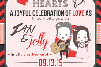 do a caricature wedding invitation