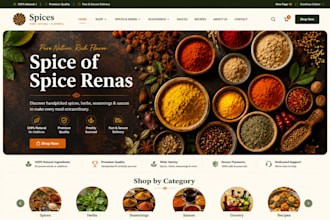 design spices shopify sauce seasoning herbs grocery store food recipe website