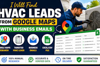 find hvac leads from google maps with verified business emails