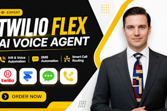 be your ai voice agent developer for twilio flex IVR and SMS call automation