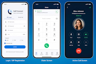 develop a flutter voip sip app using linphone for android and ios