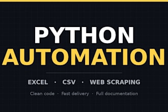 write a python script to automate your excel and data tasks
